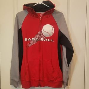 Hoodie coat raglan sleeve red gray black Boy XL 18/20 SIMPLY FOR SPORTS